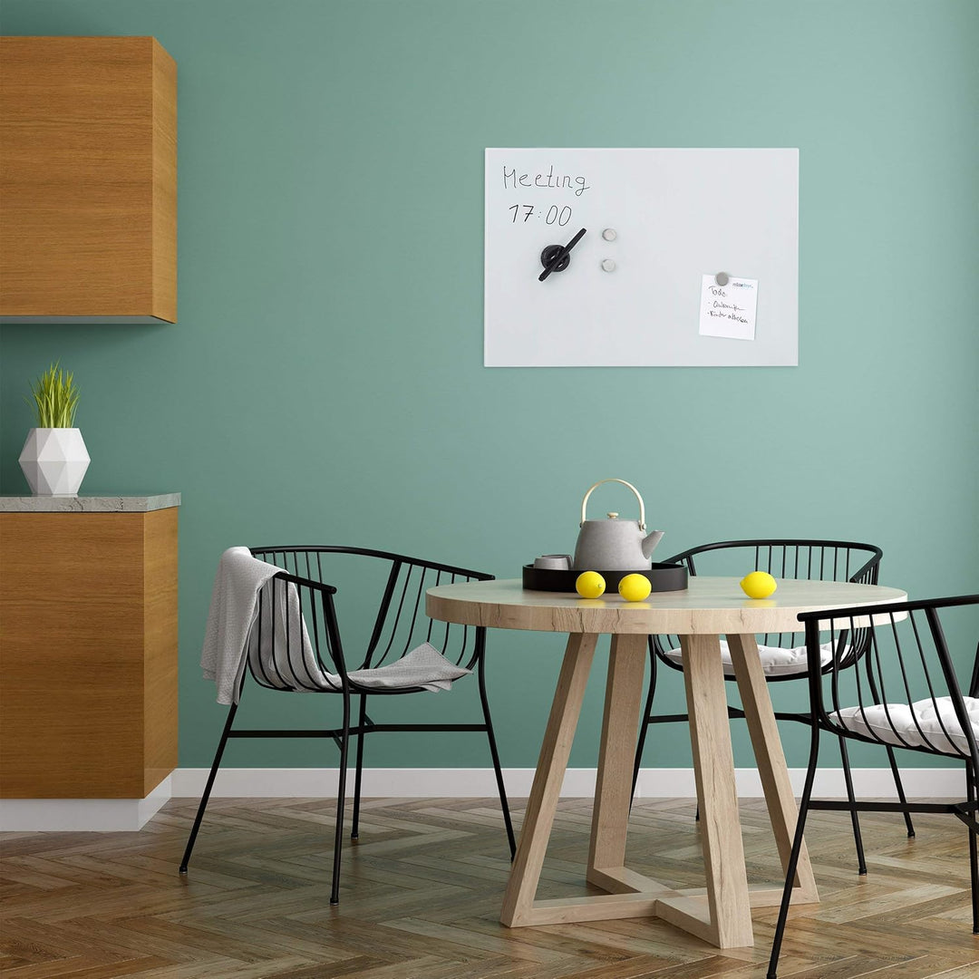 Relaxdays Glas-Magnetboard 60 x 40 cm, beschreibbar, Memboard, 3 Magneten, Sicherheitsglas, Magnetta