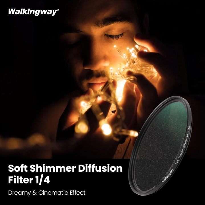 WalkingWay 77mm Shimmer Diffusionsfilter mit Ultradünnem AGC-Glas und 28-Schicht Nano-Beschichtung f