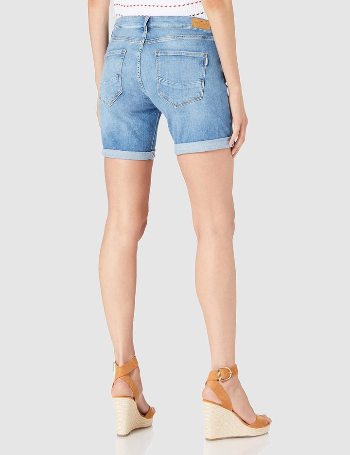 Cross Damen Genna Jeans-Shorts 26W Kurz Mid Blue, 26W Kurz Mid Blue