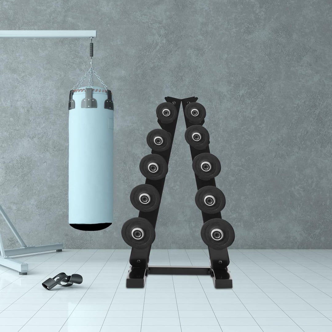 Hantelständer A-Rahmen 5-stufig Stahl Gewichtständer für Hanteln bis 100 kg Heim-Fitnessstudio Freis