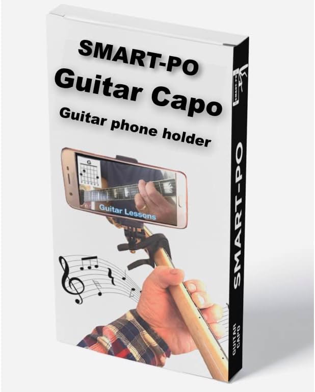 Smartphone-Gitarrenkapodaster, kompatibel mit Android und iPhone, Kopfplatten-Halsklemme, I-Po Handy
