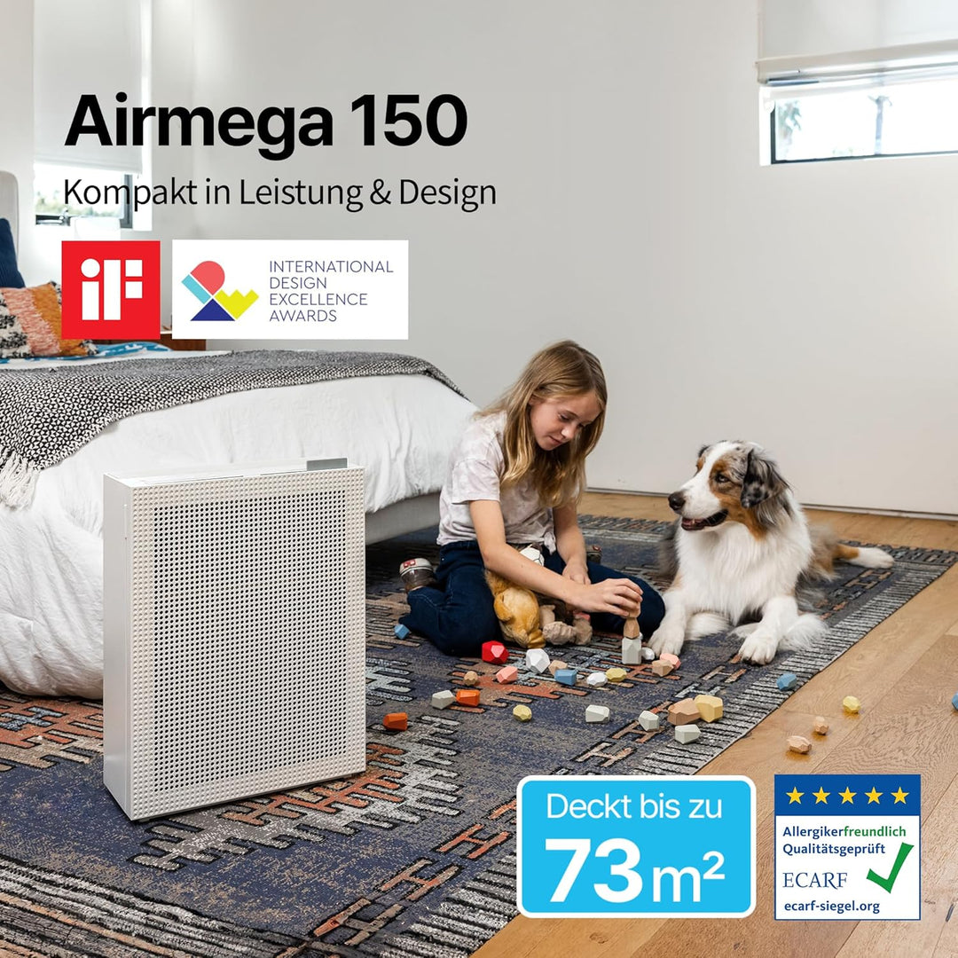 COWAY AIRMEGA 150 Luftreiniger mit GreenHEPA Technologie – Entfernt 99,999% der Partikel bis zu 0,01