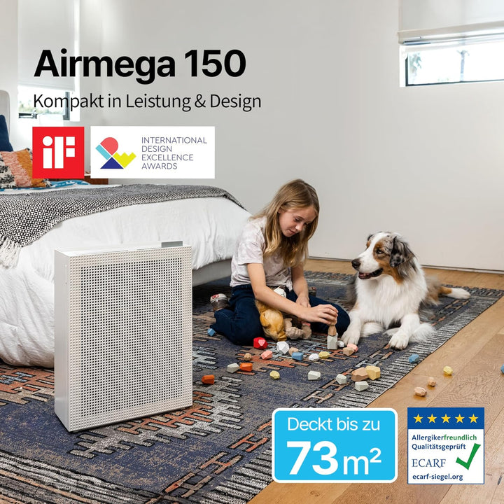 COWAY AIRMEGA 150 Luftreiniger mit GreenHEPA Technologie – Entfernt 99,999% der Partikel bis zu 0,01