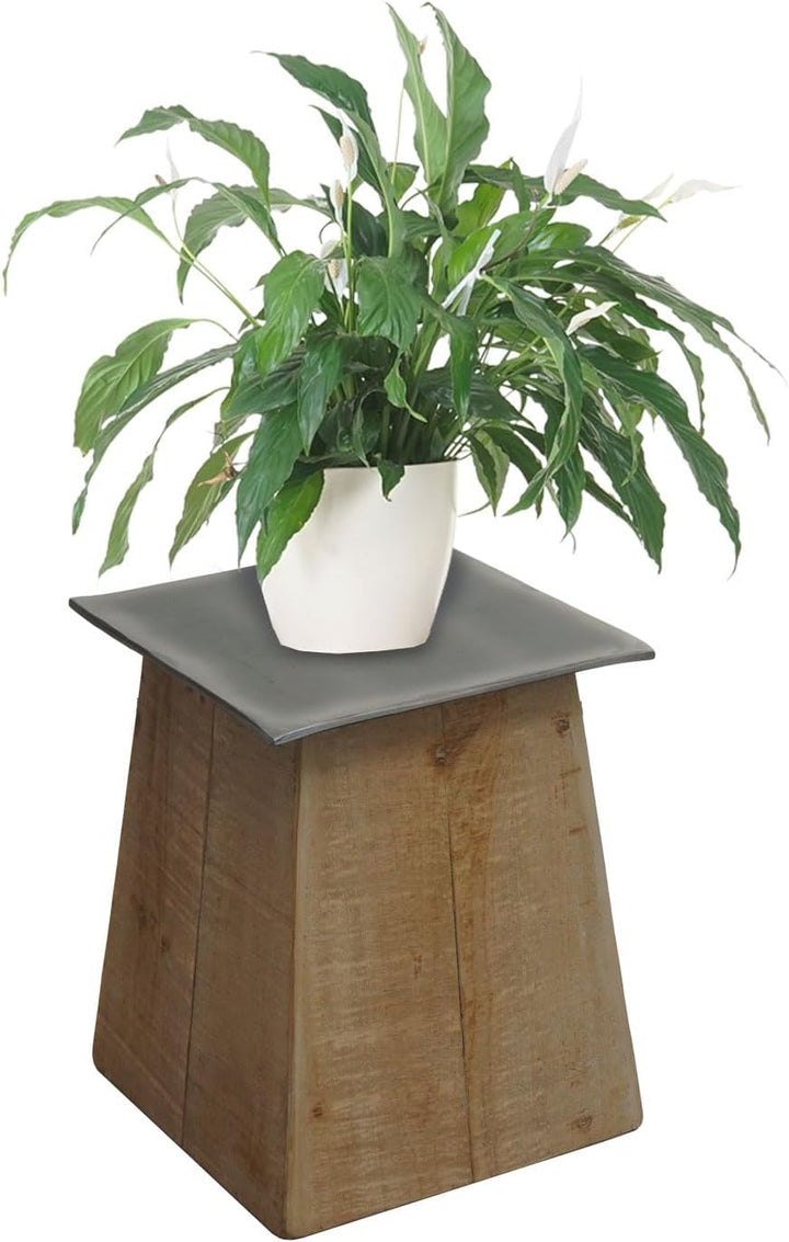 Beistelltisch HWC-L76b, Blumentisch Tisch, Industrial Massiv-Holz MVG-Zertifiziert 45x36x36cm, Natur