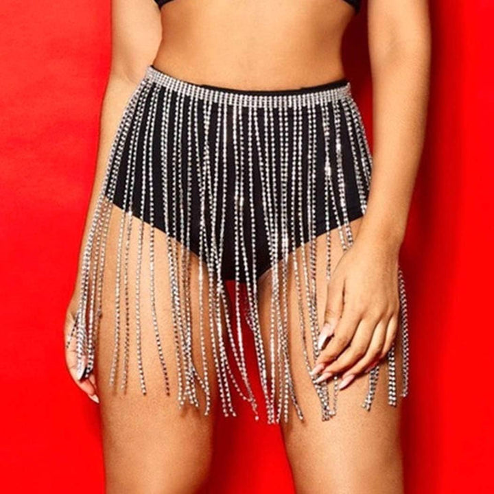 Sethain Boho Taillenkette Silber Quaste Strass Ketten Bauch Kristall Kette Bikini Körperzubehör Schm