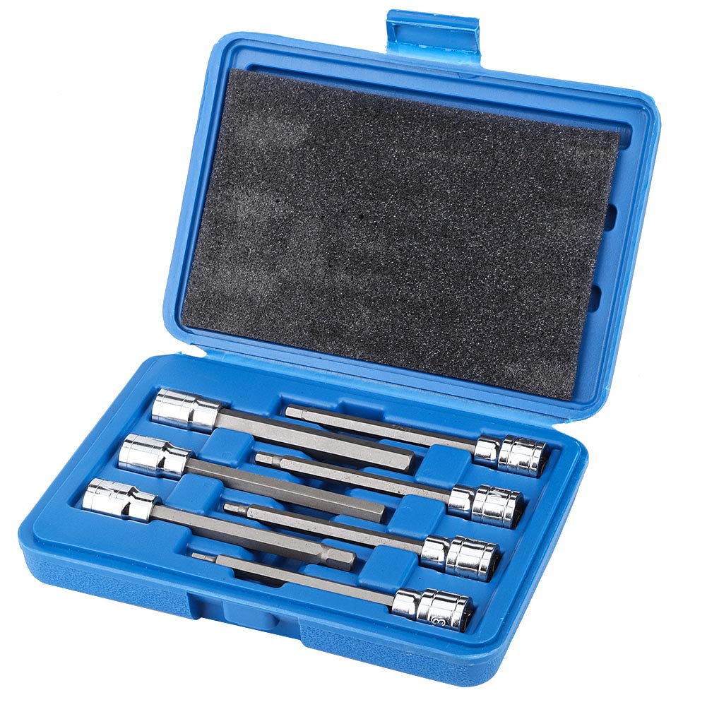 7-tlg.Innensechskant Steckschlüssel Satz 3/8 für Inbus, Sockelgrösse: 3 mm, 4 mm, 5 mm, 6 mm, 7 mm,
