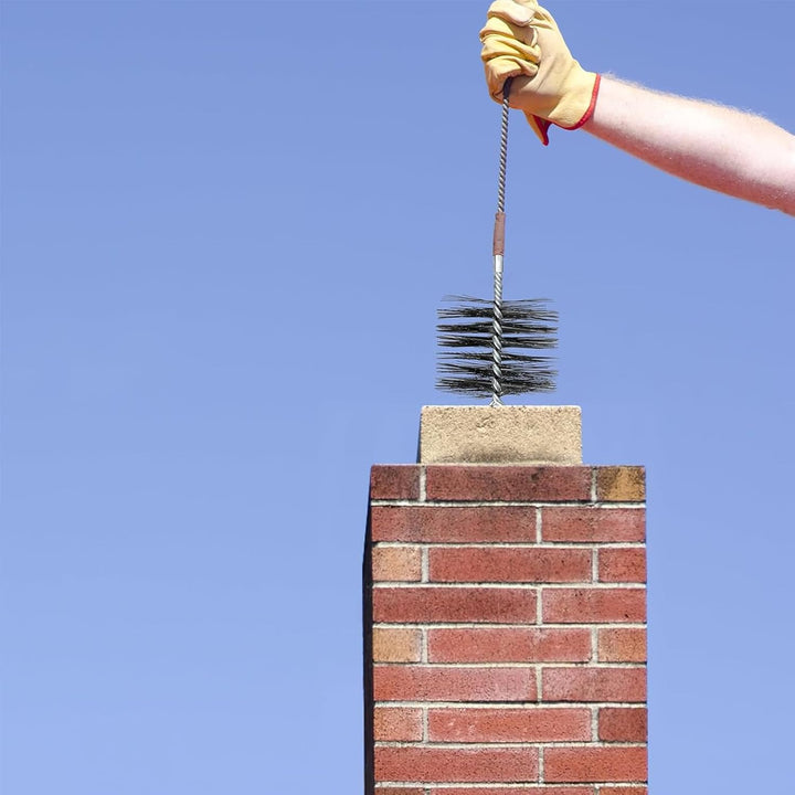 7PCS Ofenrohrbürste Set,Kaminbürste Stange Set,Kaminbürste 150mm,Kaminrohr Reinigungsbürste,Schornst