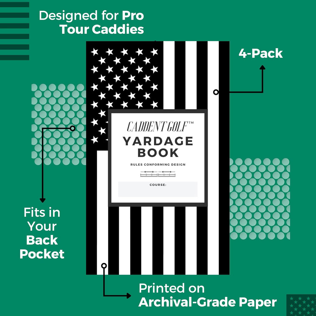 CADDENT Golf Yardage Book - Golf Journal & Log Book with Golf Club Yardage Chart - Golf Notebook Bac