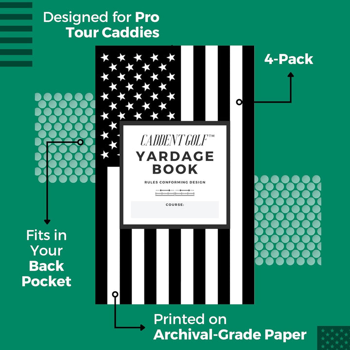 CADDENT Golf Yardage Book - Golf Journal & Log Book with Golf Club Yardage Chart - Golf Notebook Bac
