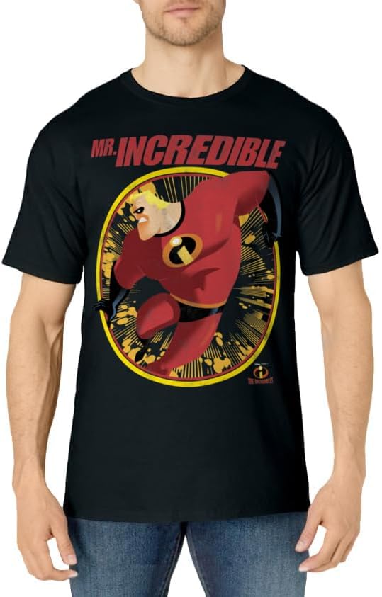 Mens Disney Pixar The Incredibles Mr. Incredible Graphic T-Shirt Large White