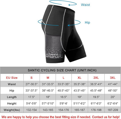 Santic Radlerhose Herren Kurz mit Sitzpolster Radhose Herren Kurz Fahrradhose Herren Gepolstert Rads