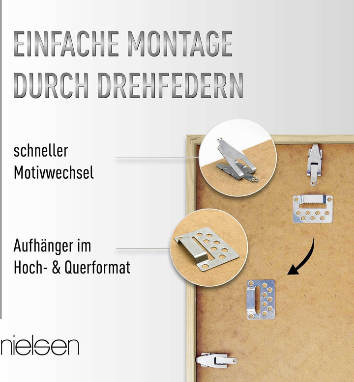 nielsen Holz Bilderrahmen Quadrum, 21x29,7 cm (A4), Deckend Weiss Deckend Weiss 21 x 29,7 cm (A4), D