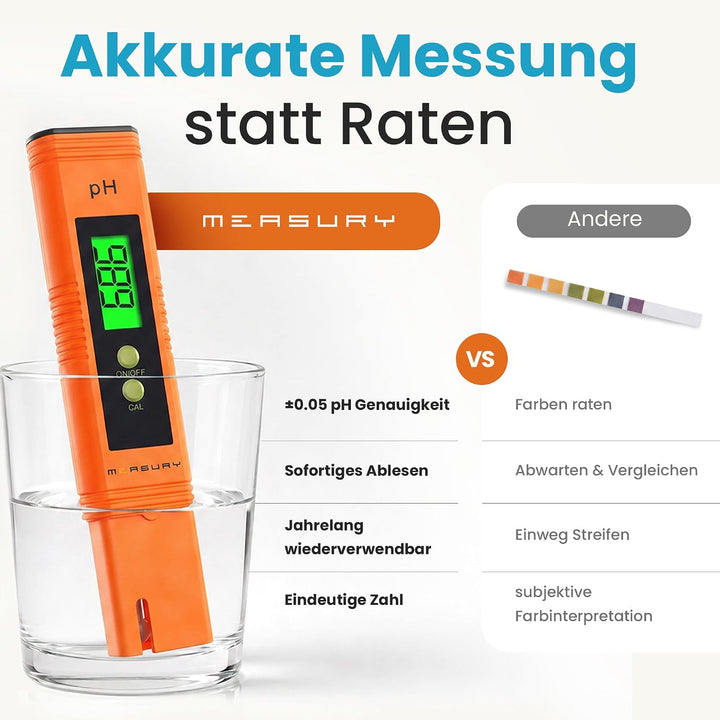 PH Wert Messgerät Pool, PH Messgerät Pool Digital, PH Meter Wein, Wasser und Urin, 0.00-14.00 pH Mes