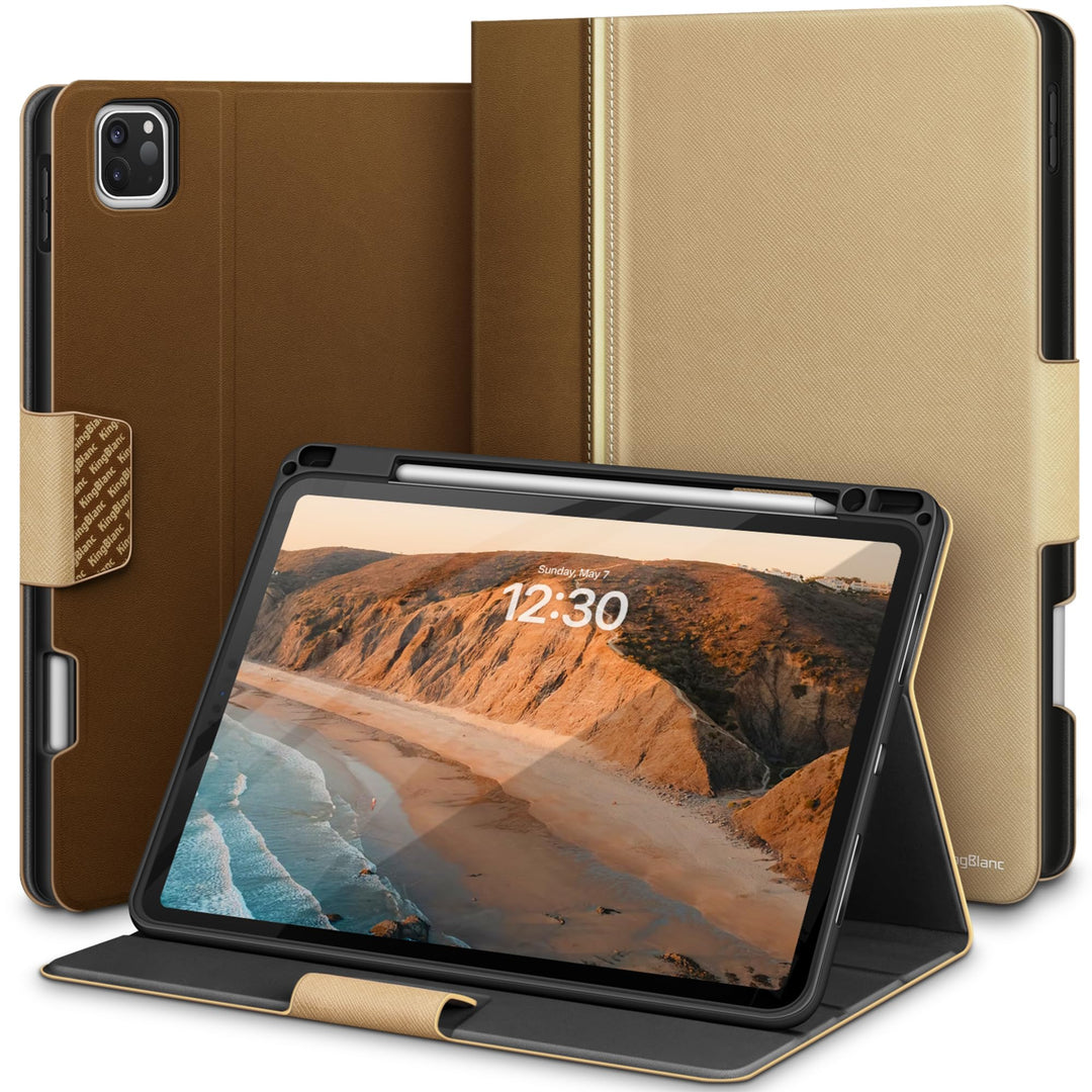 KingBlanc Hülle für iPad Pro 12,9 Zoll 2022 (6. Generation) /2021/2020/2018 (5./4./3. Gen) mit Stift