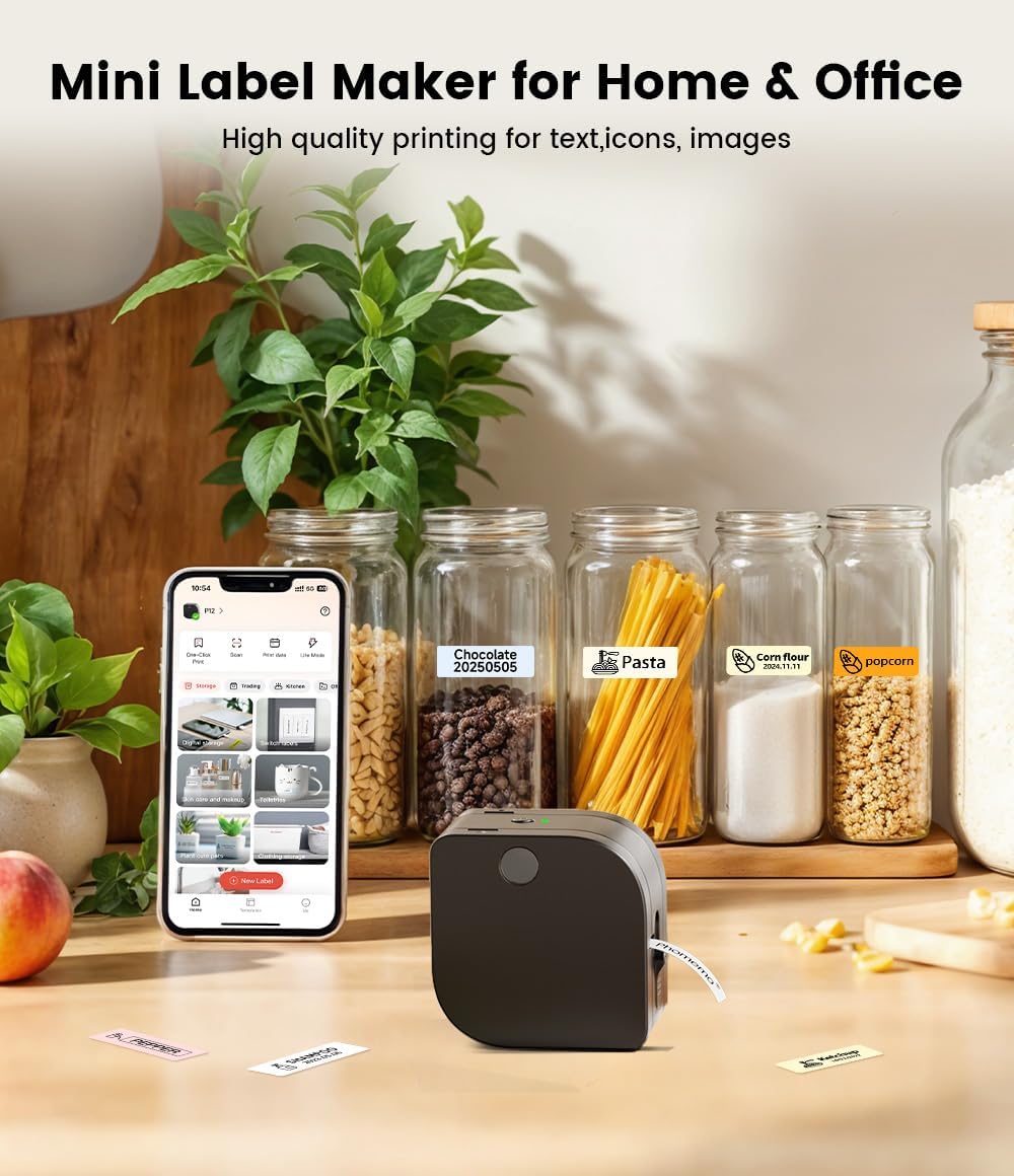 Phomemo P12 Pro Beschriftungsgerät Handgerät | Mini Bluetooth Etikettiergerät mit Etikettenband | US