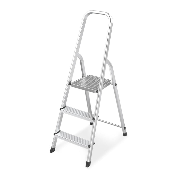 Amig - Klappbare Leiter mit 3 Stufen - Hergestellt aus Aluminium - Masse der kleinen Stufen: 28 cm x
