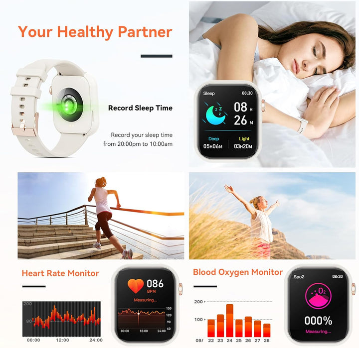 Hwagol Smartwatch Damen Herren, 1.85" Zoll Touchscreen Smart Watch mit Bluetooth Anrufe, Uhr Damen H