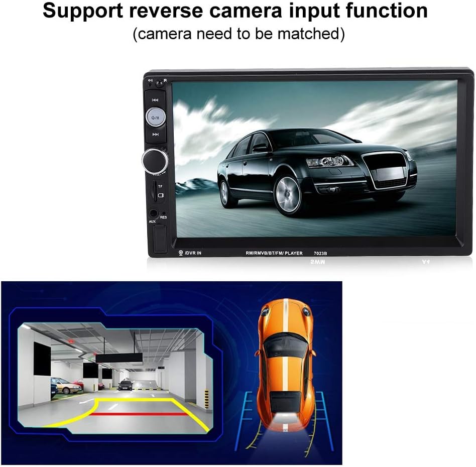 Doppel-Din-Autoradio, 7-Zoll-HD-Touchscreen-MP5-Player, Autoradio mit Rückfahrkamera, kompatibel mit