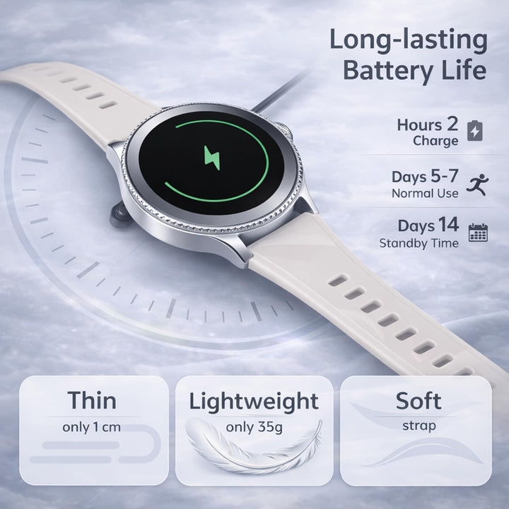 Smartwatch Damen Rund, 1,27" HD Smart Watch mit Telefonfunktion, 120+ Sportmodi, IP68 Wasserdicht Fi