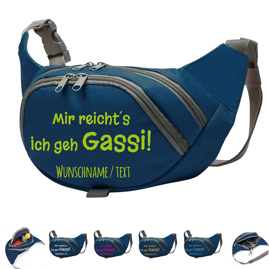 Mir reicht´s ich GEH Gassi Bauchtasche Leckerlietasche Gassitasche zum selbst gestalten mit Wunschna