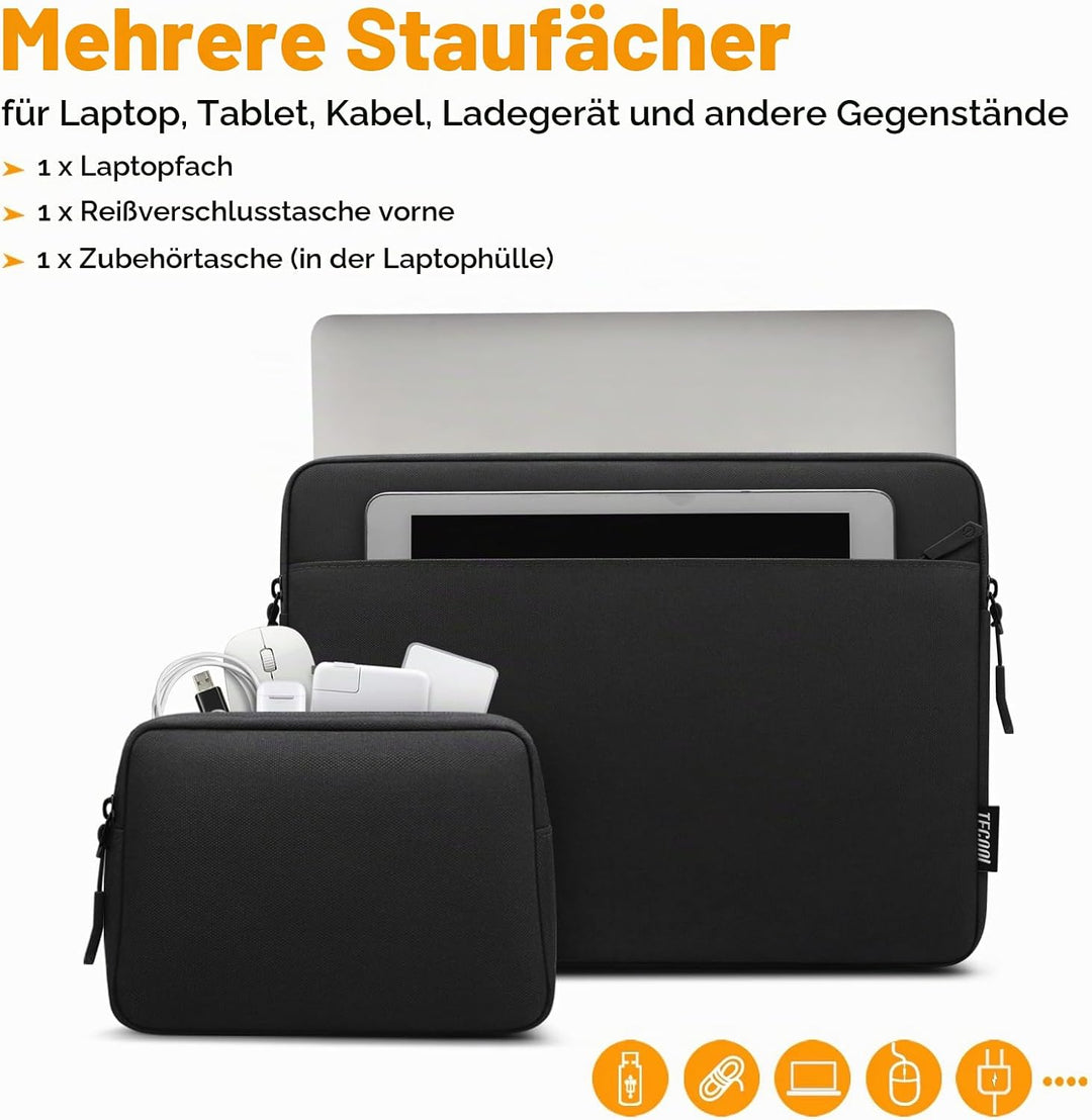 TECOOL 13,3 Zoll Laptop Hülle Tasche für MacBook Air/Pro 13 M1 M2 M3 2024-2010, MacBook Pro 14 M4 M3