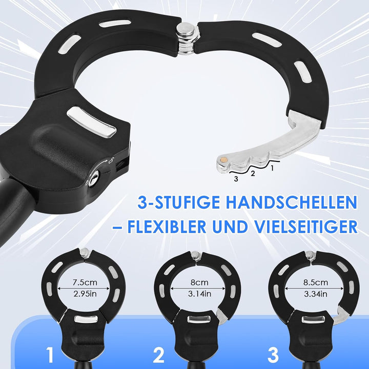 GuKKK E Scooter Schloss,Handschellenschloss mit Schlüssel, Fahrradschloss für E Scooter mit Gummi-Lo