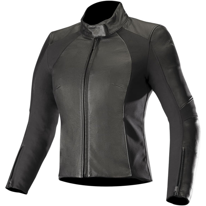 Alpinestars Vika v2 Damen Motorradlederjacke | Schützender Fahrkomfort Schwarz 46, Schwarz 46