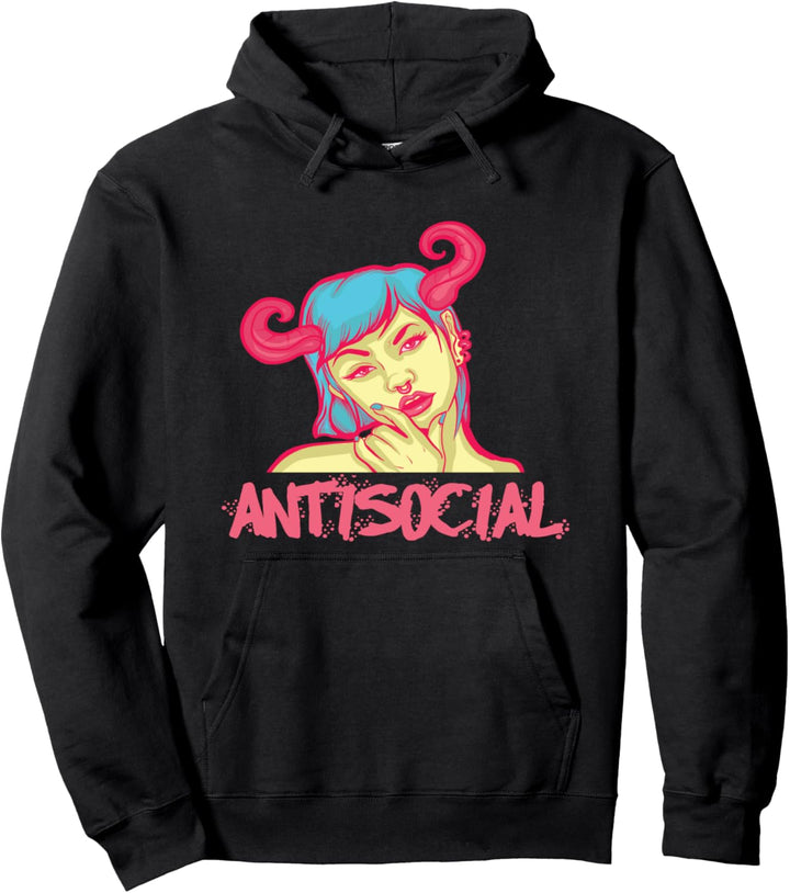 Antisoziale Pastell Goth Japanische Anime Kawaii Menhera Pullover Hoodie