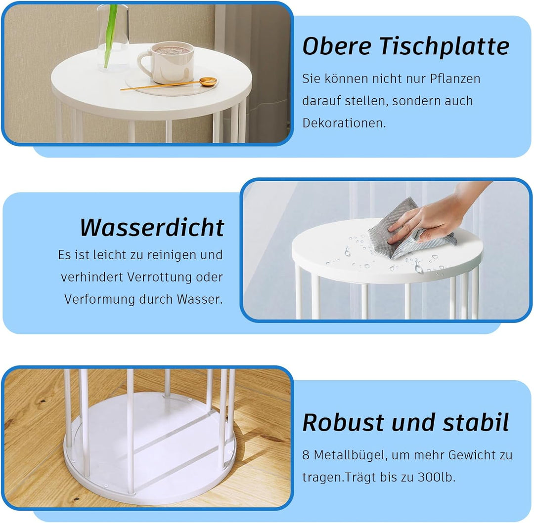 HDANI Rund Pflanzenständer Metall 35cm,Solider und Robuster Blumenständer für Wohnzimmer, Garten,Bal