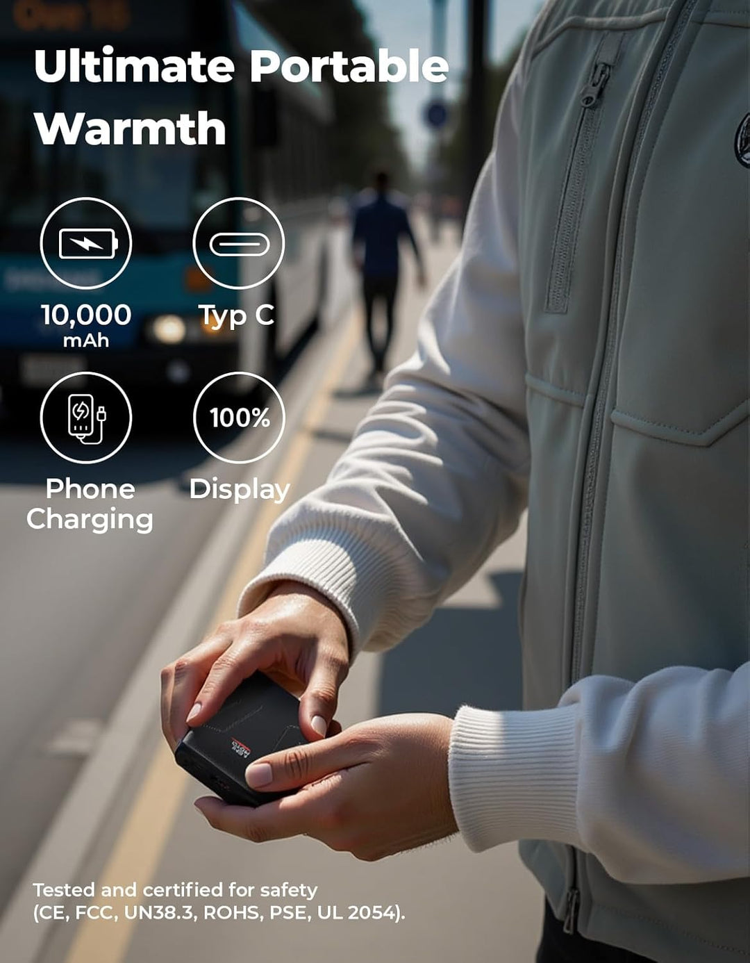 KEMIMOTO Beheizbare Weste Herren Damen, Beheizte Weste mit Handwärmfunktion, 5 Heizzone, Heizweste m