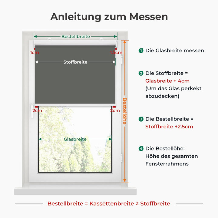 Allesin Elektrische Rollos mit Fernbedienung, Anthrazit Verdunklungsrollo 50x120cm (BxH) Klemmträger