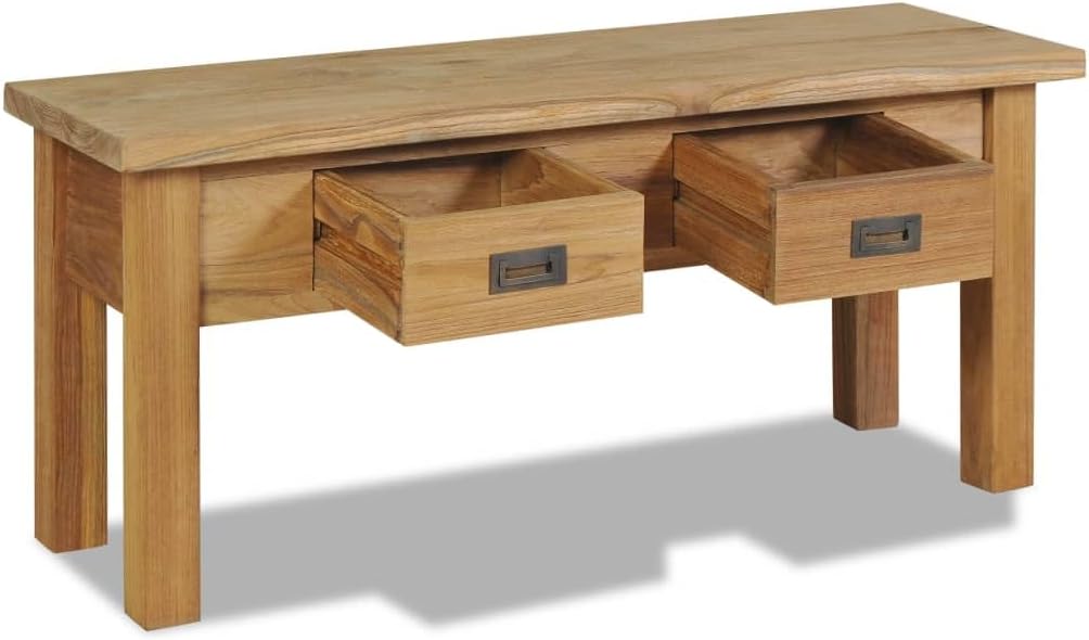 vidaXL Teak Massiv Flurbank 90x30x40 cm Sitzbank Holzbank TV Schrank Lowboard