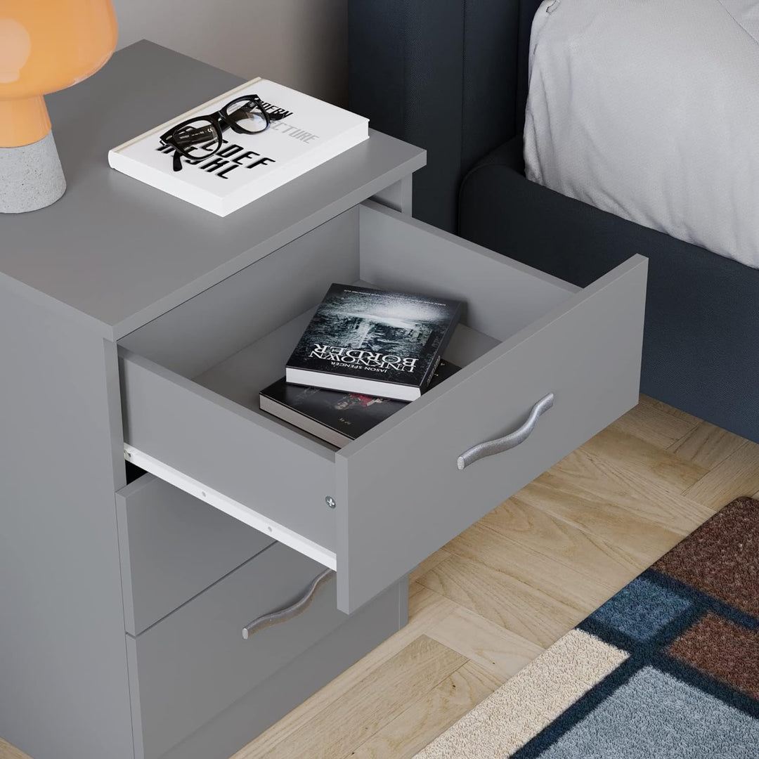 Vida Designs Kommode, Metall, Grau, H 56cm x W 40cm x D 36cm, Grau