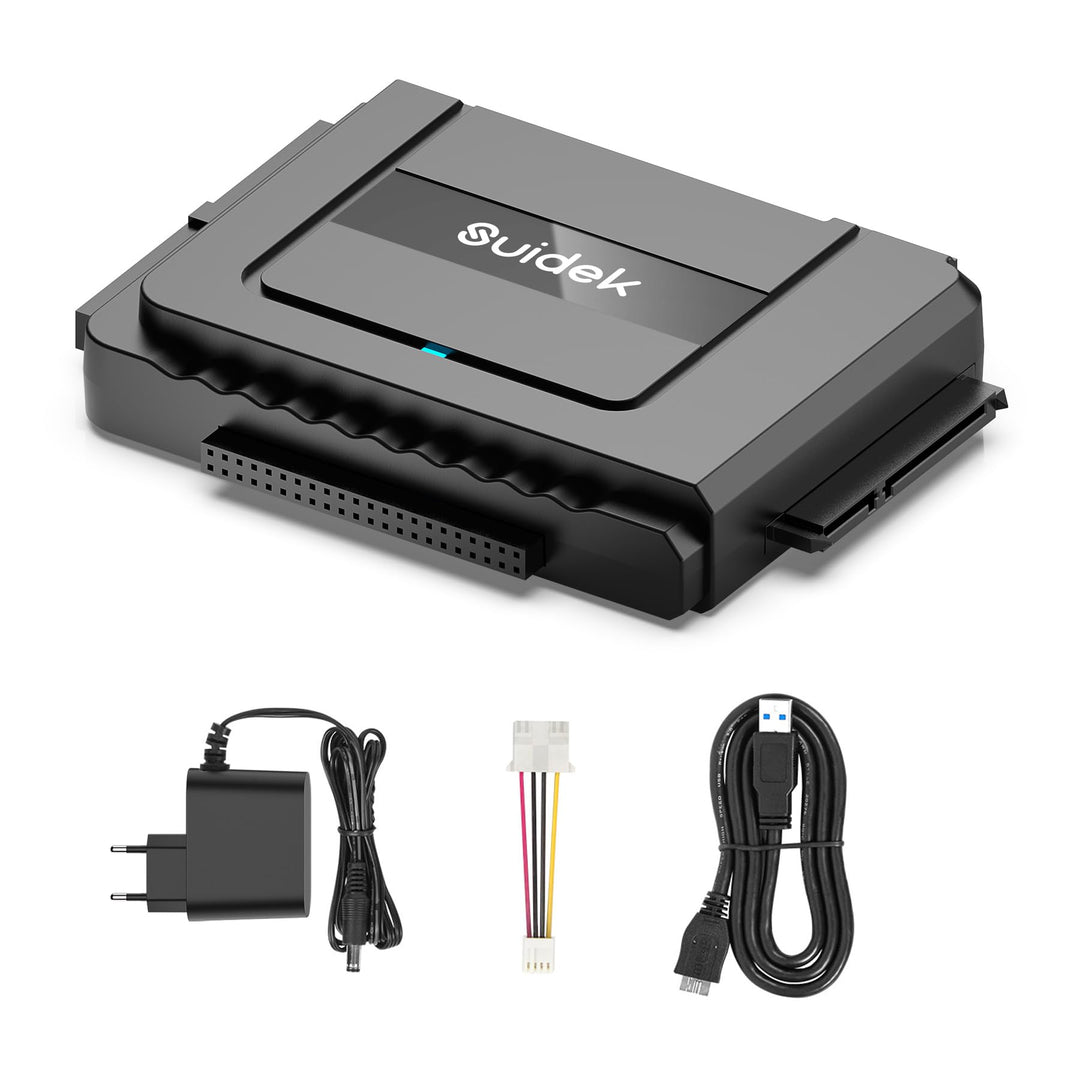 SUIDEK USB 3.0 zu SATA IDE Adapter, Externer IDE Festplatten Auslesen Adapter für universelle 2.5/35