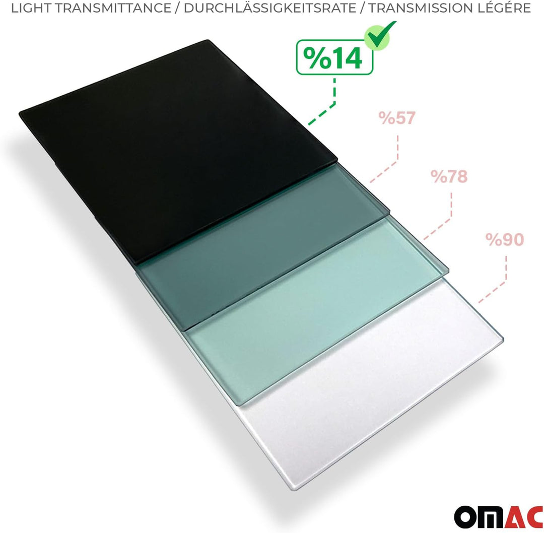 Seitenfenster Auto Fenster kompatibel mit Opel Vivaro 2001-2014 Fenster Links L1 L2 | Auto Schwarz D