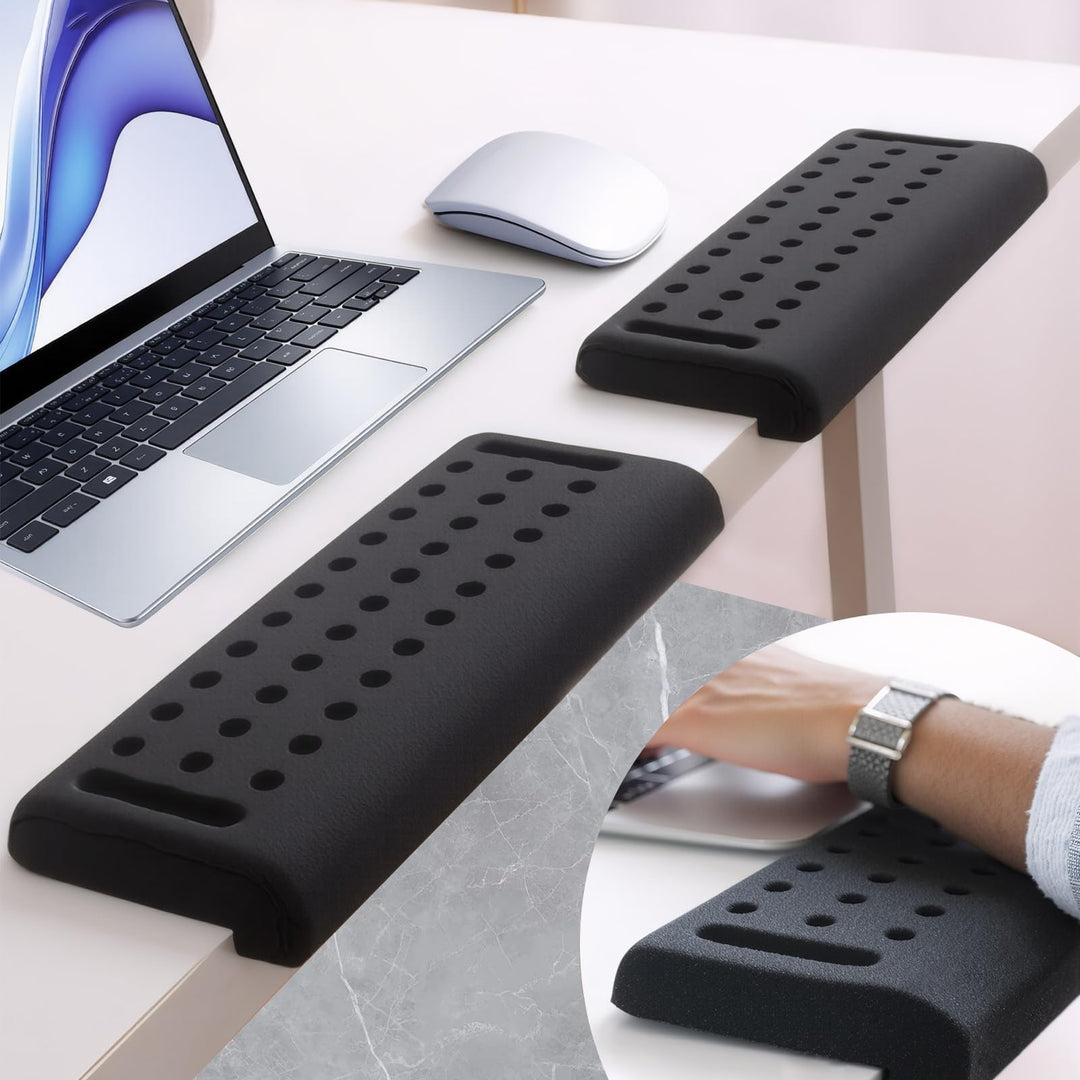 2 Stück L-Förmige Handballenauflage Tastatur, Memory Foam Handauflage Tastatur, Rutschfeste Ergonomi