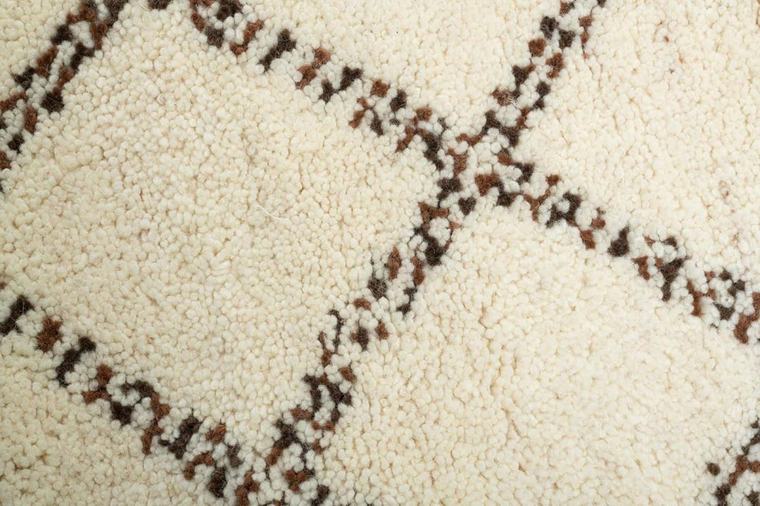 Original marokkanischer Berber Teppich aus 100% nachhaltiger Schurwolle (Wollsiegel); handgeknüpft,