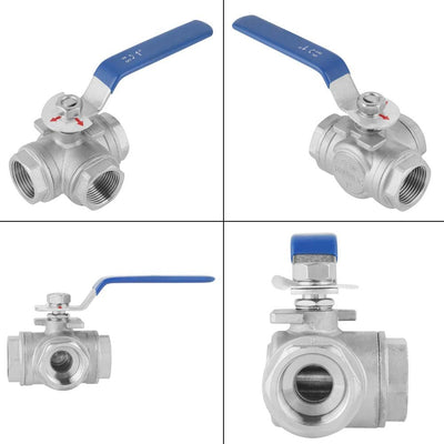 Artillery Edelstahl Kugelhahn,1 Zoll DN25 Dreiwegeventil,SUS304 T Typ Innengewinde 3 Wege Ventil Was