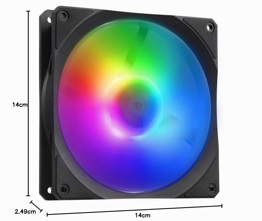 Cooler Master Mobius 140P ARGB Gehäuselüfter – 120mm ARG-Lüfter mit Ring-Blade-Design (PWM), Loop Dy