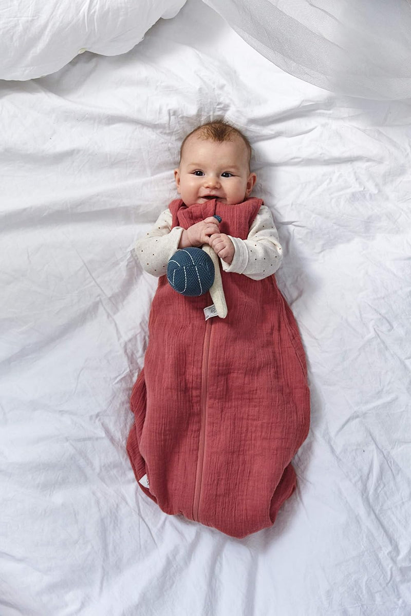 LÄSSIG Baby Sommerschlafsack ohne Ärmel Muslin Baumwolle GOTS zertifiziert unisex/Muslin Sleeping Ba