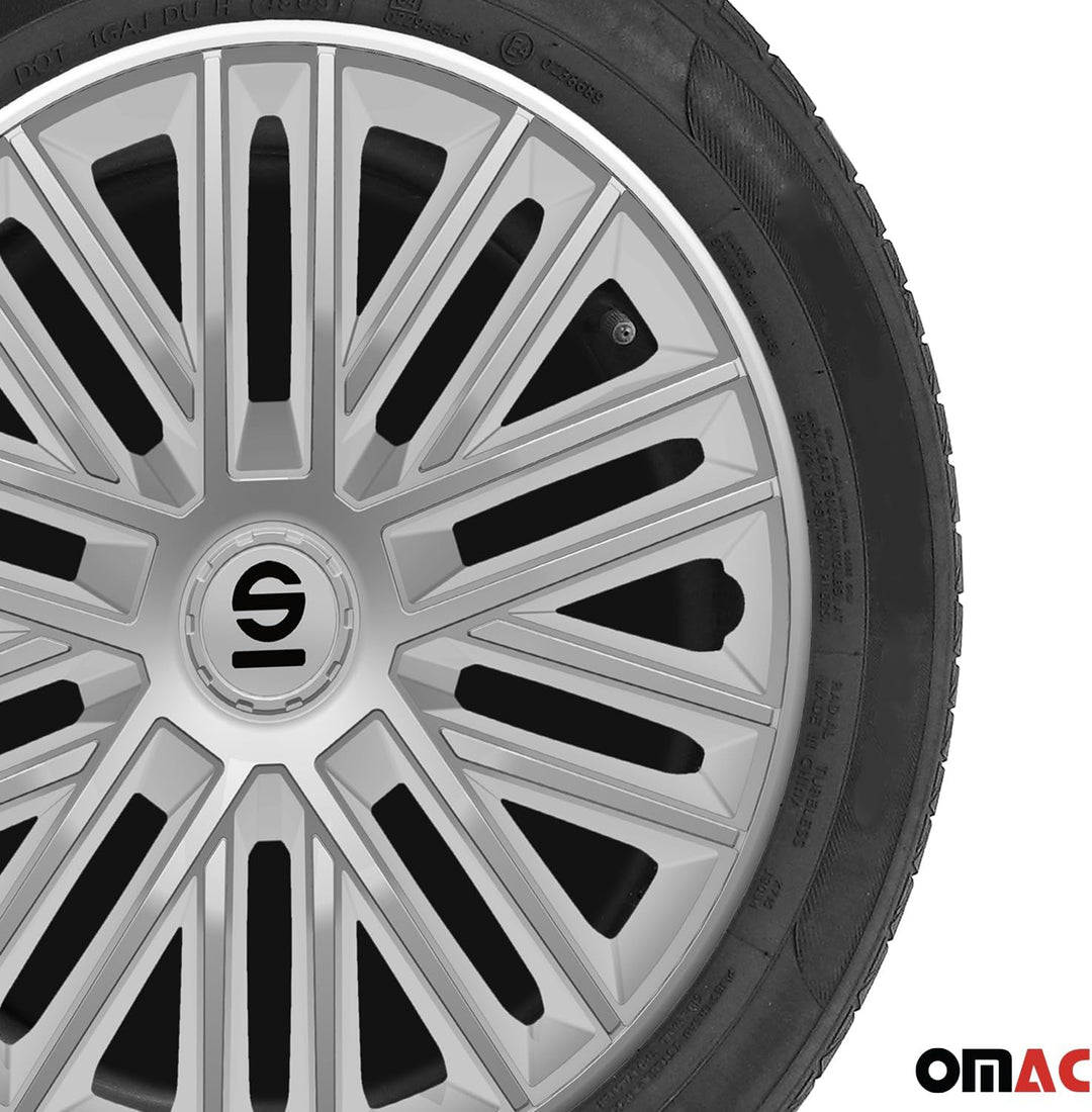 Sparco Radzierblenden Bergamo - 14-Zoll - Silber - Satz mit 4 Stück