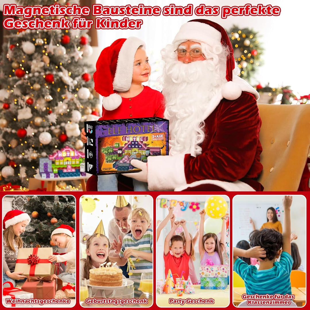 140 Stück Magnetische Bausteine für Kinder,Magnetspielzeug Baue Mine Magnet Welt DIY Set,Magnet Baus