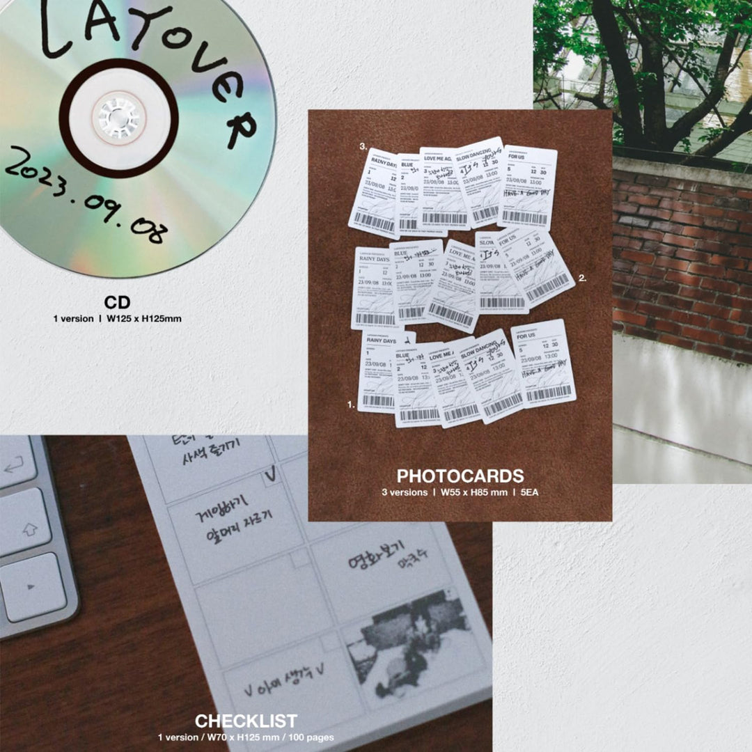 V - [Layover] (3 Ver.) Out Box + Photobook A + Photobook B + Lyric Book + Postcards + CD + Photocard
