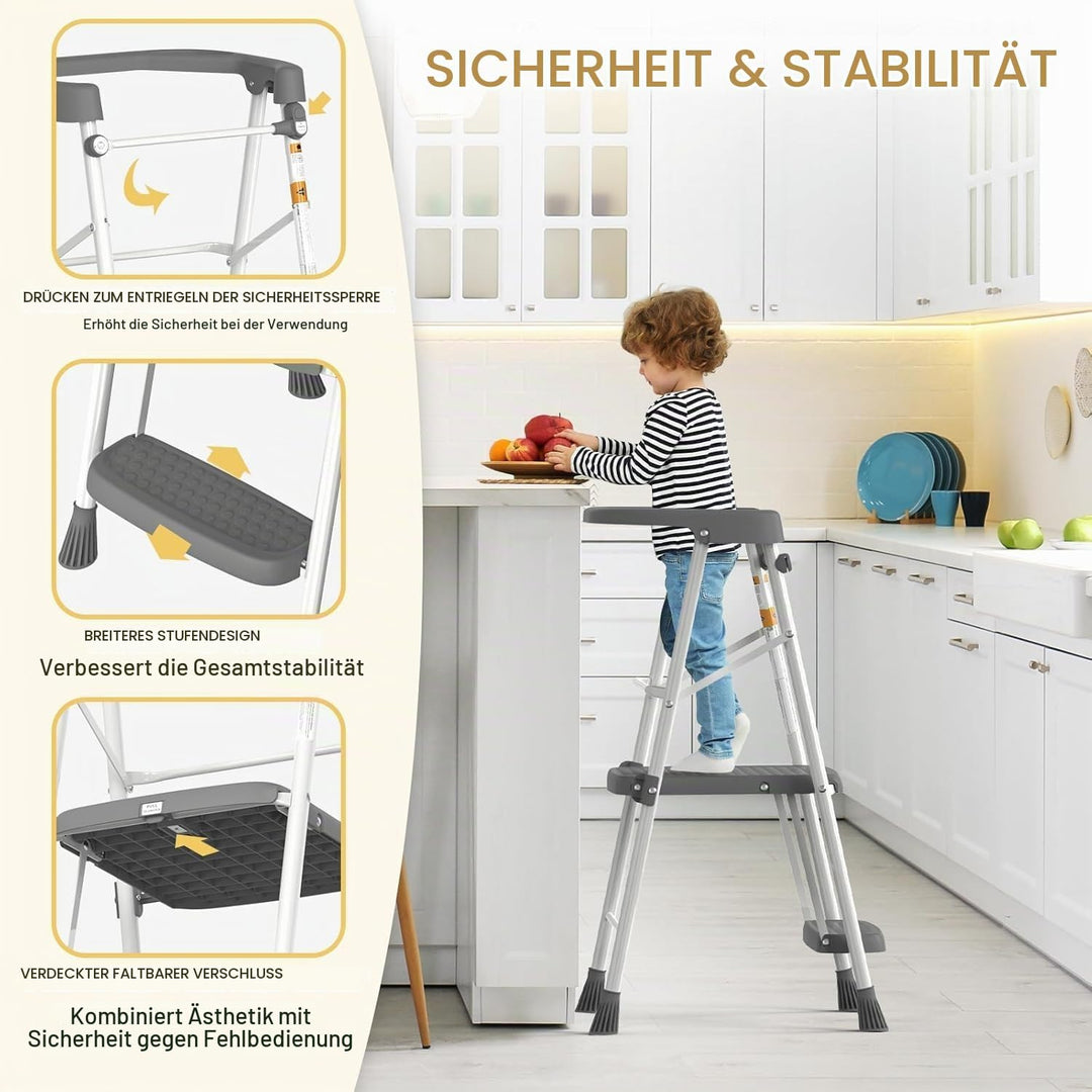 HBTower Lernturm Tower für Kinder, mit Kippschutz &amp; Anti-Rutsch, mit Einer fallsicheren Stange, Leic