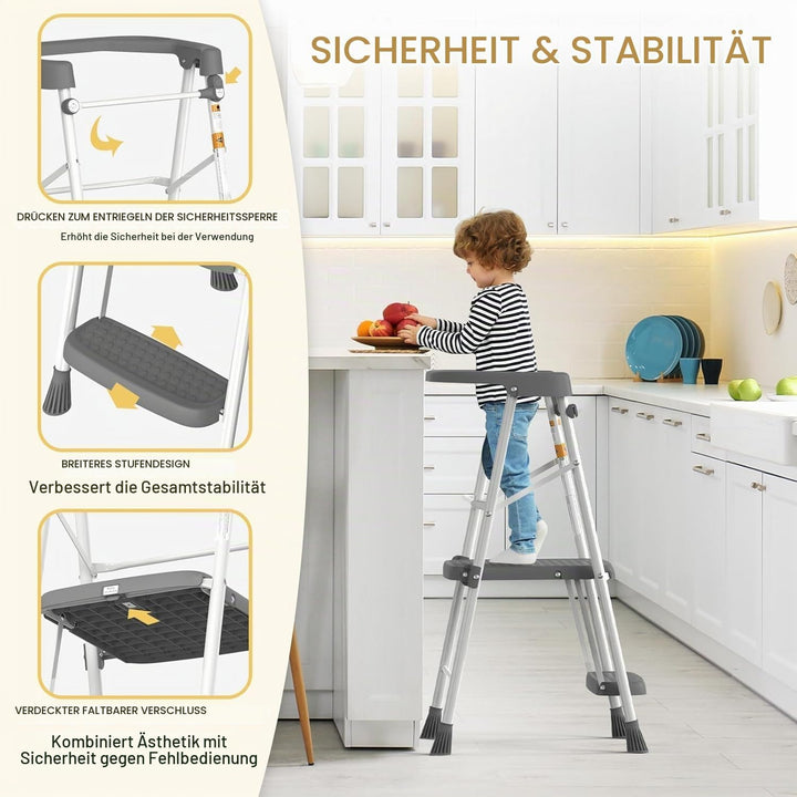 HBTower Lernturm Tower für Kinder, mit Kippschutz &amp; Anti-Rutsch, mit Einer fallsicheren Stange, Leic
