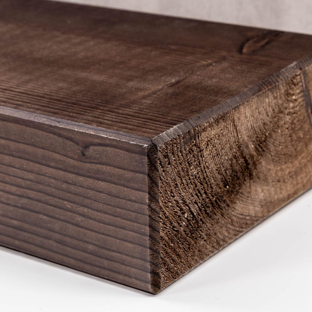 levandeo Wandregal Holz Massiv 60x20cm Nussbaum Farbig Wandboard Vintage Rustikal Design Natur Regal