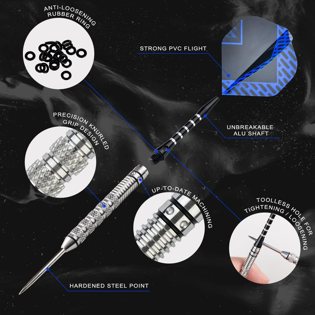 Formula Sports Dartpfeile mit Metallspitze 90% Tungsten Steel-Dartpfeile 3 Stück Profi Steeldarts in