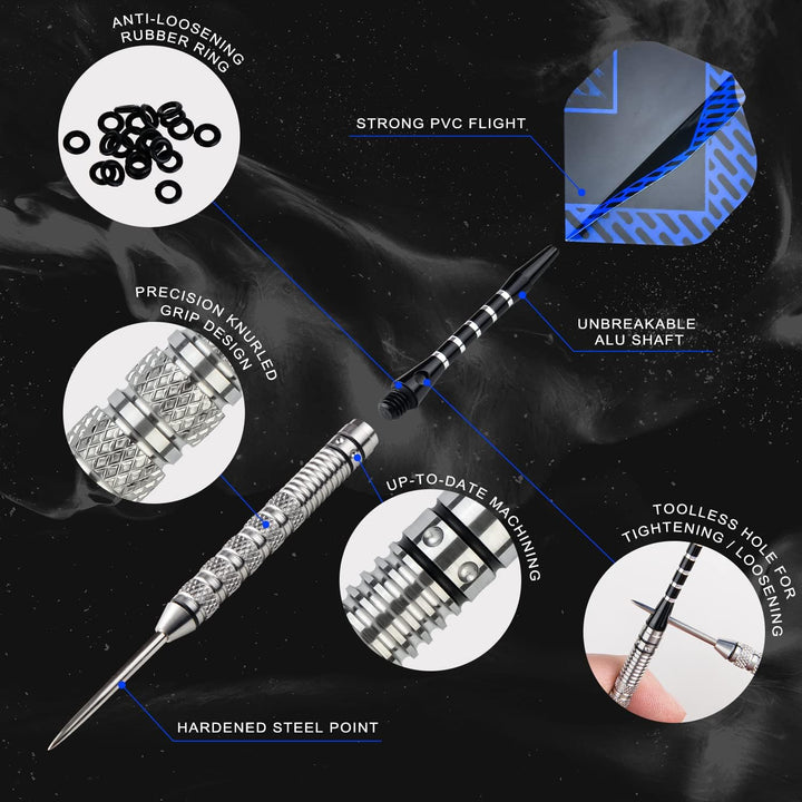 Formula Sports Dartpfeile mit Metallspitze 90% Tungsten Steel-Dartpfeile 3 Stück Profi Steeldarts in