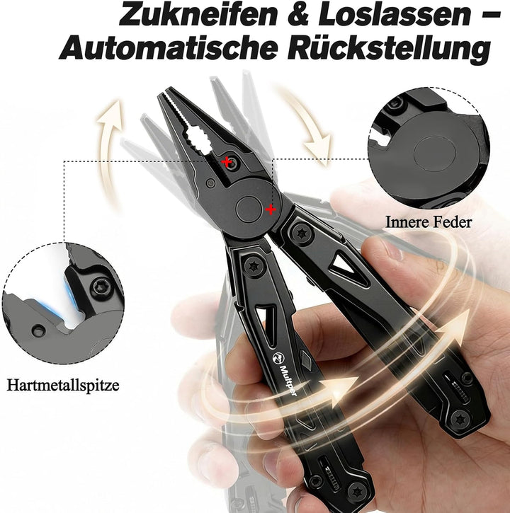 Geschenke für Männer, 26-in-1 EDC Multitool Werkzeug mit Taschenmesser, Spitzzange, Drahtschneider,