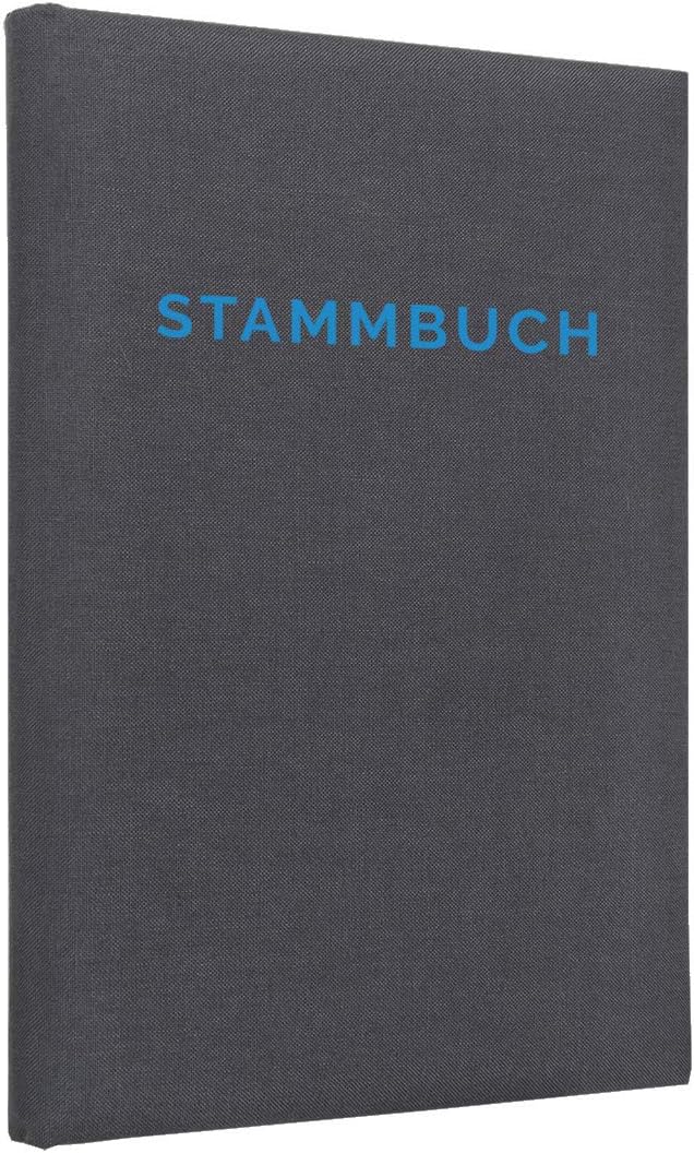 Hochzeitideal – Stammbuch der Familie Linea dunkelgrau blau 21 cm x 14 cm - Buchbinderleinen Hochzei